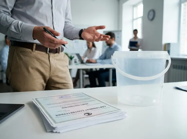 Сертификат на ведро